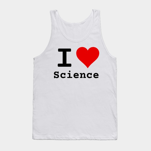 I Love Science | Stylized Heart Logo Black Tank Top by aRtVerse